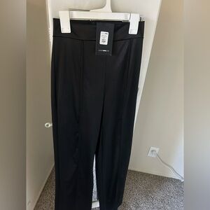 Black Stretch Satin Pants